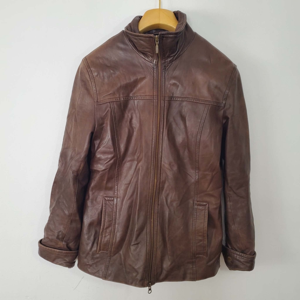 Sly & Co Leather Half Belt Brown Jacket